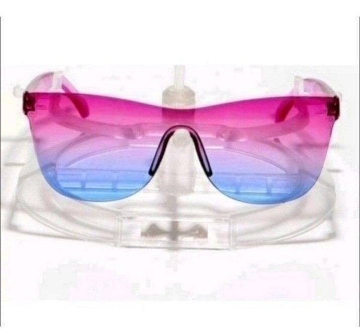 Retro rimless pink sunglasses