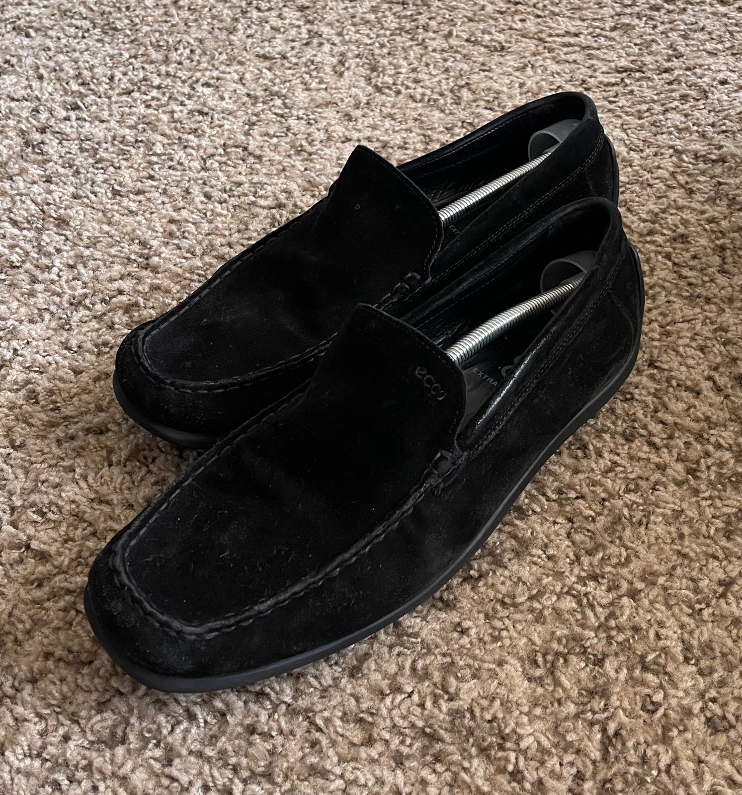 Ecco Black Suede Driving Slip-On Moccasins Men’s Size EU 47/US 13/13.5