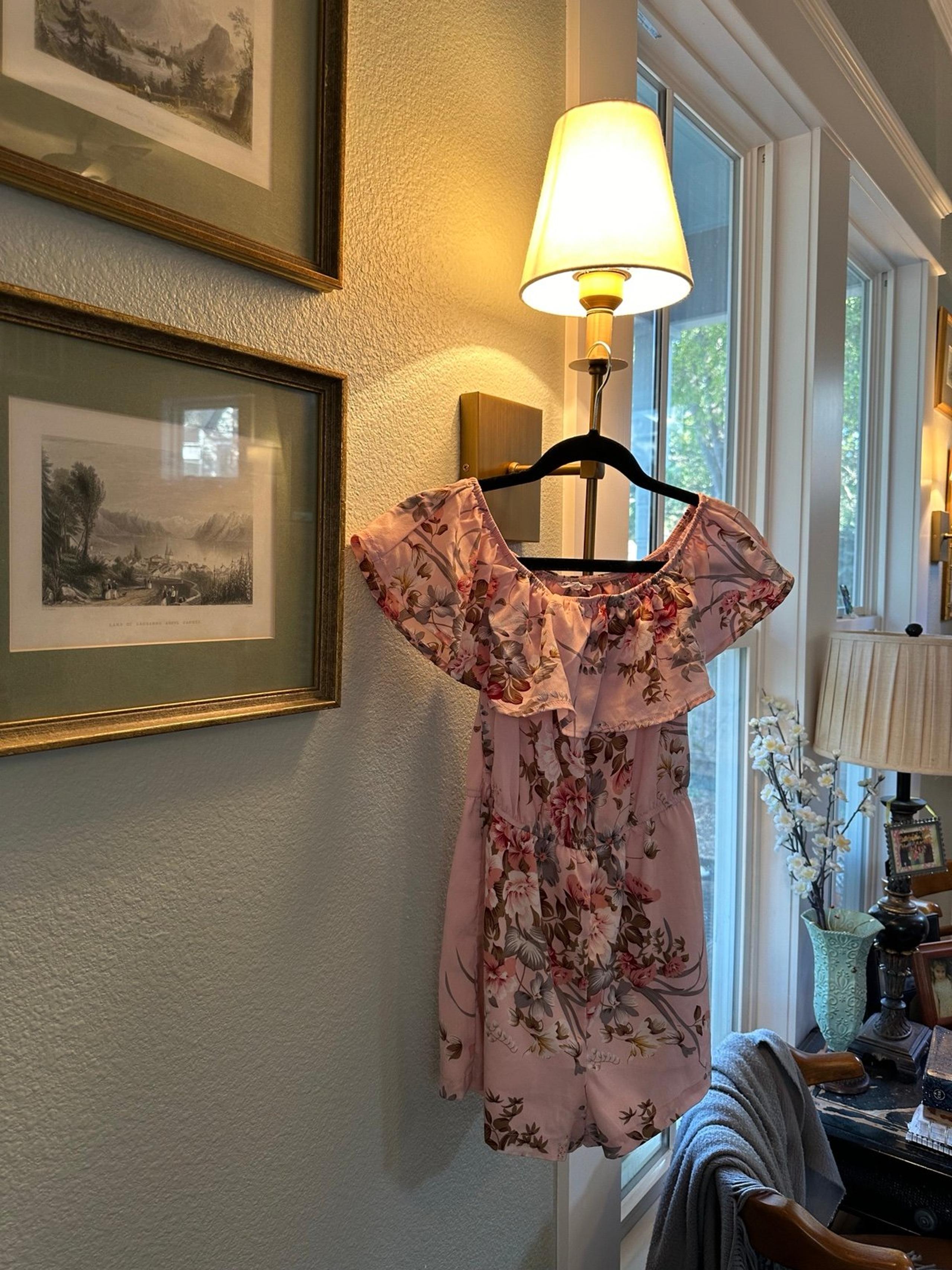 Floral Girls Romper- sz L (10-12)