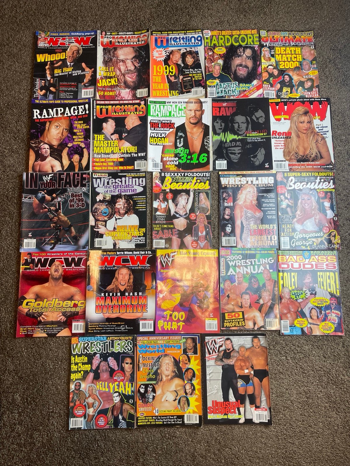 WCW/WWF Early 2000’s Magazine Lot of 23