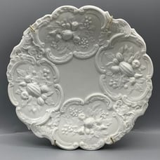 Antique 19th Century Meissen Molded Porcelain 8 Plates (set of 2)