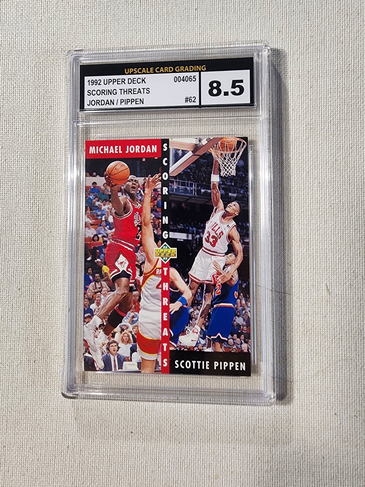 1992 Upper Deck Michael Jordan Scottie Pippen Dual Scoring Threats UCG 8.5 NM