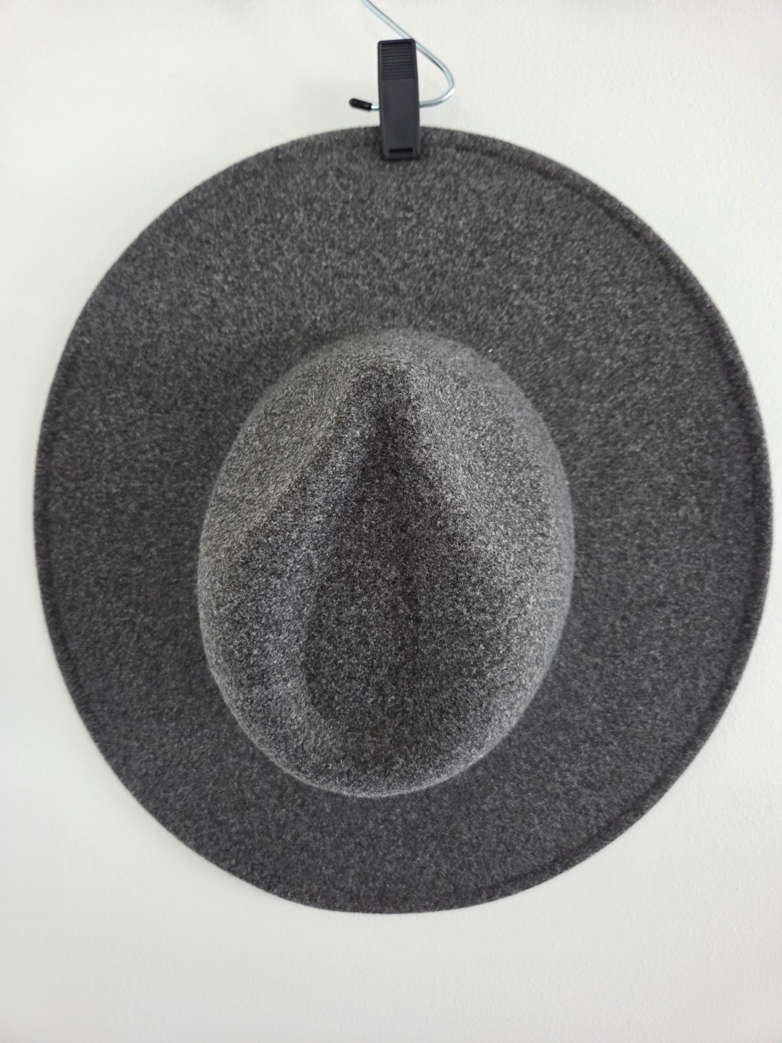 ANTHROPOLOGIE NWT 100% Wool Fedora Hat Women's One Size Grey Felt Cap