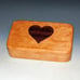Wood Box of Cherry With Heart Inlay of Purple Heart