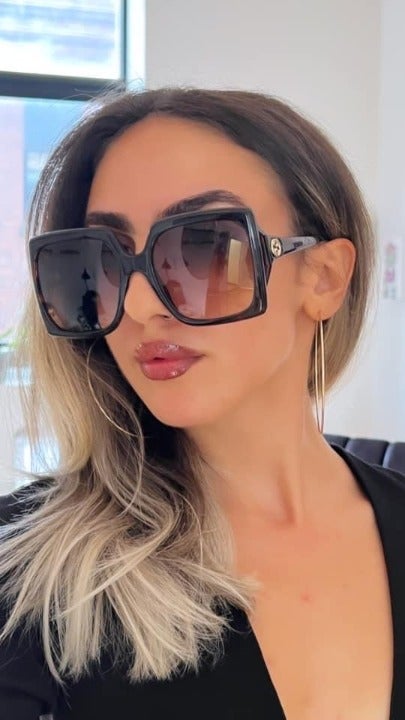 NEW Gucci GG0876S 002 Brown Oversized Square Sunglasses