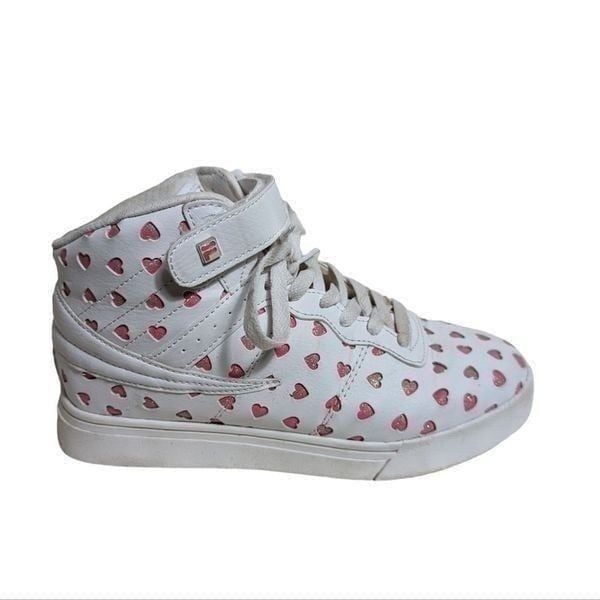 Fila White Heart High Top Sneakers