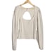 NEW Free People Oatmeal Tan Saffron Open Back Puff Sleeve Sweater Top Medium