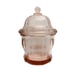 Pink Indiana Glass Paneled Apothecary Jar