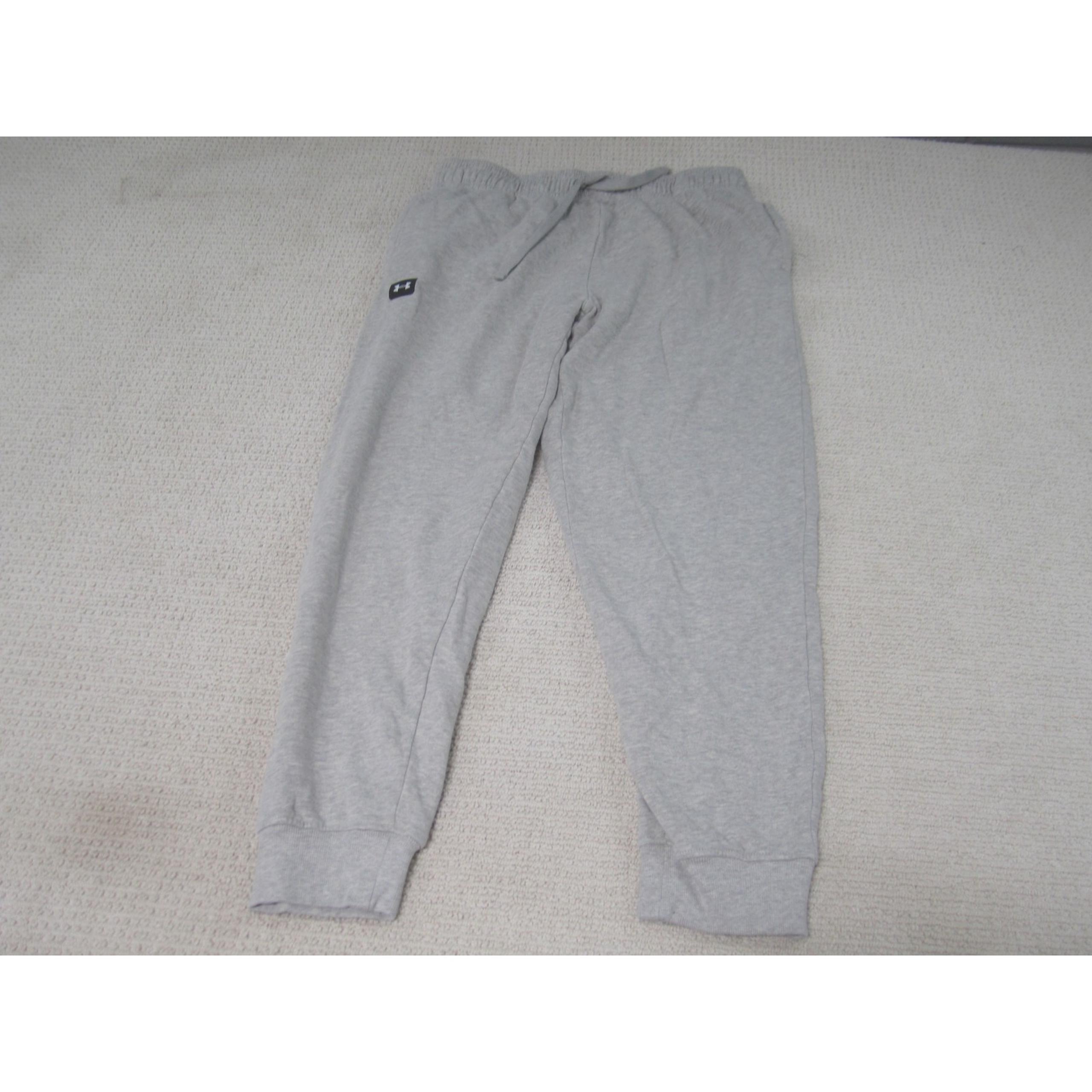 Under Armour Pants Mens Large Gray Joggers Sweatpants Athletic Loose Fit Logo