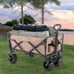 Folding Outdoor Garden Cart Utility Wagon With Cup Holders & Side Pockets,330lbs