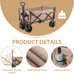 Folding Outdoor Garden Cart Utility Wagon With Cup Holders & Side Pockets,330lbs