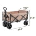 Folding Outdoor Garden Cart Utility Wagon With Cup Holders & Side Pockets,330lbs