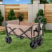 Folding Outdoor Garden Cart Utility Wagon With Cup Holders & Side Pockets,330lbs
