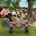 Folding Outdoor Garden Cart Utility Wagon With Cup Holders & Side Pockets,330lbs