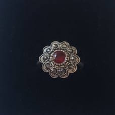 925 Sterling Silver Vintage Turkish Flower Ring Jewelry for Women,NEW,Handmade