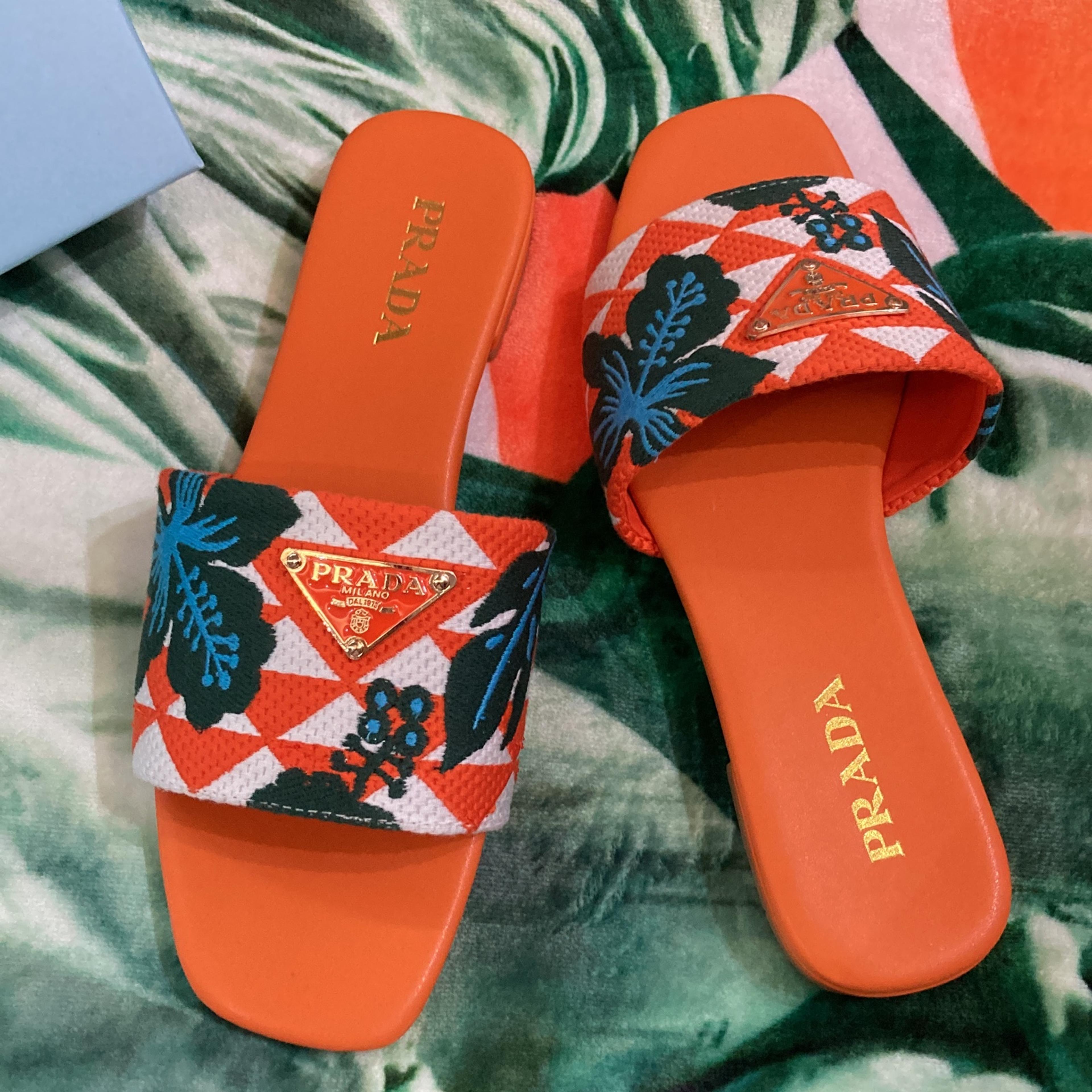 Prada orange sandals Clearance