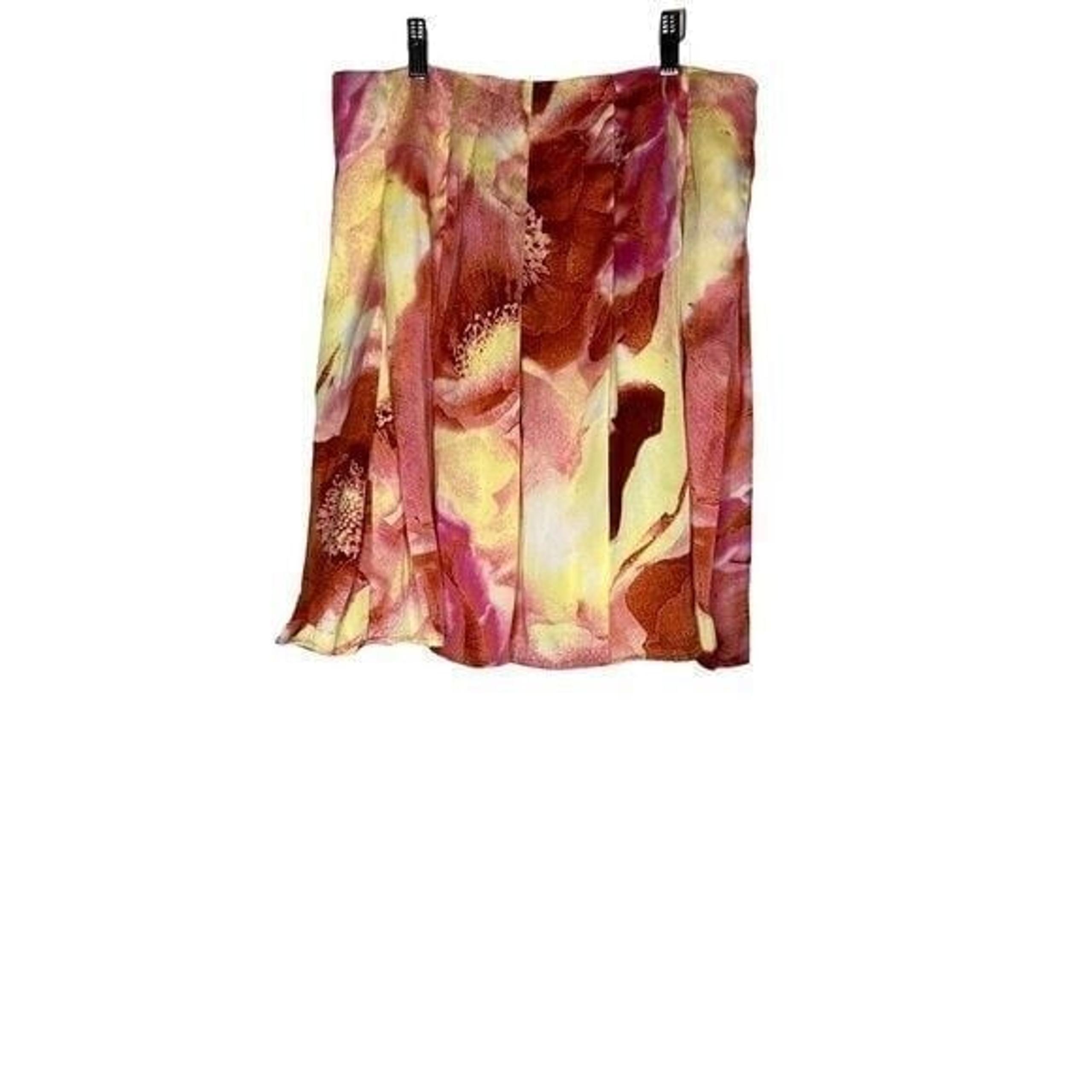 New York & Company Womens A Line Skirt Yellow Orange Above Knee 8