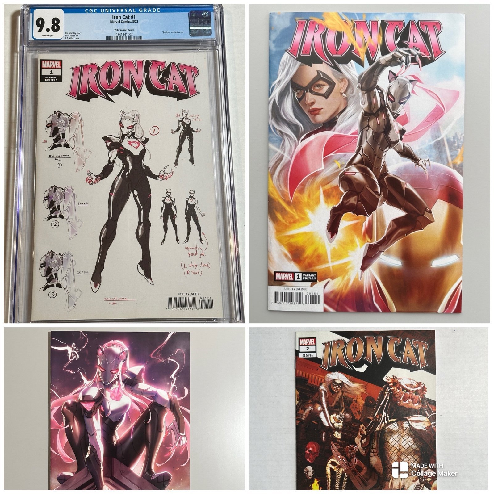 Iron Cat #1 1:10 CGC 9.8 Design 1:50 Alan R1C0 Virgin Exclusive & 2 Mike Mayhew