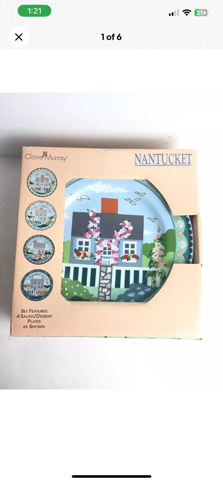 NEW CLAIRE MURRAY NANTUCKET set of 4 SALAD dessert PLATES