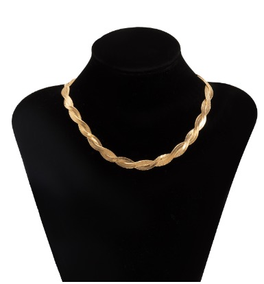 18K gold simple woven soft snake bone chain clavicle chain