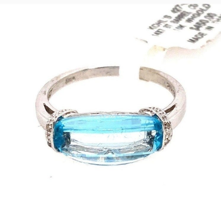 Topaz diamond ring 14k