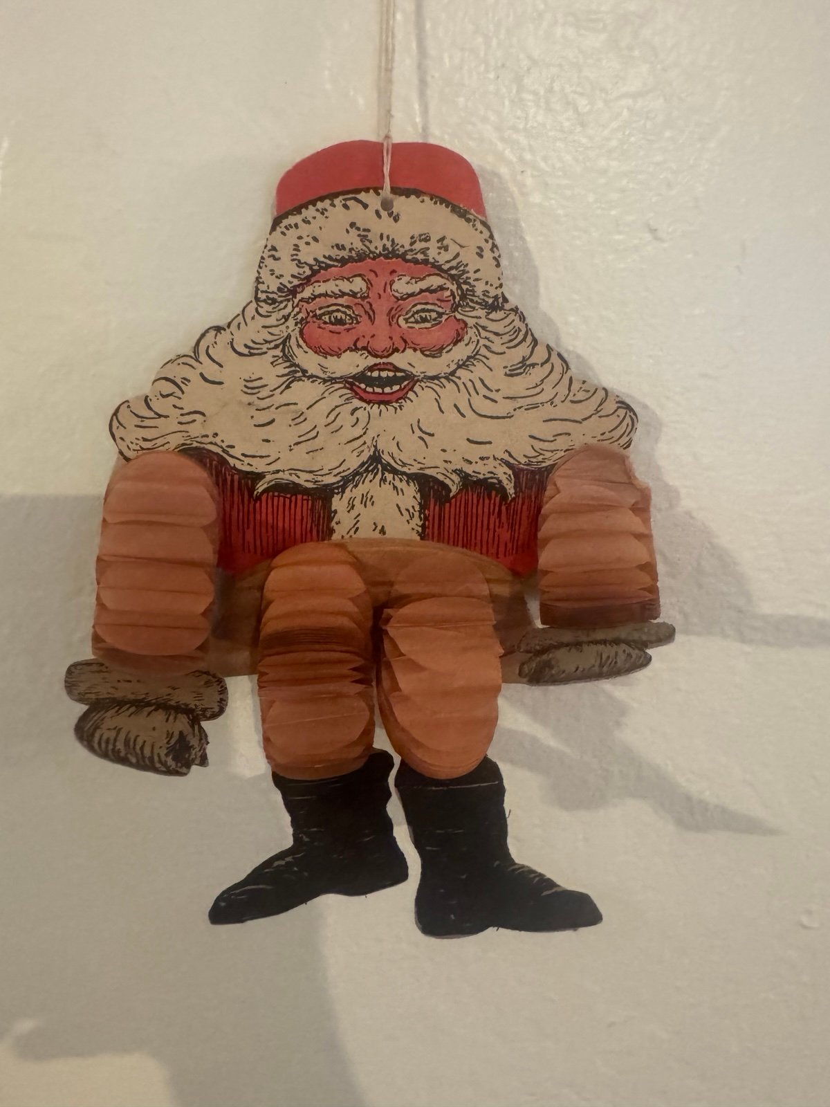 Vintage Cardboard Folding Out Santa, Patented 1931