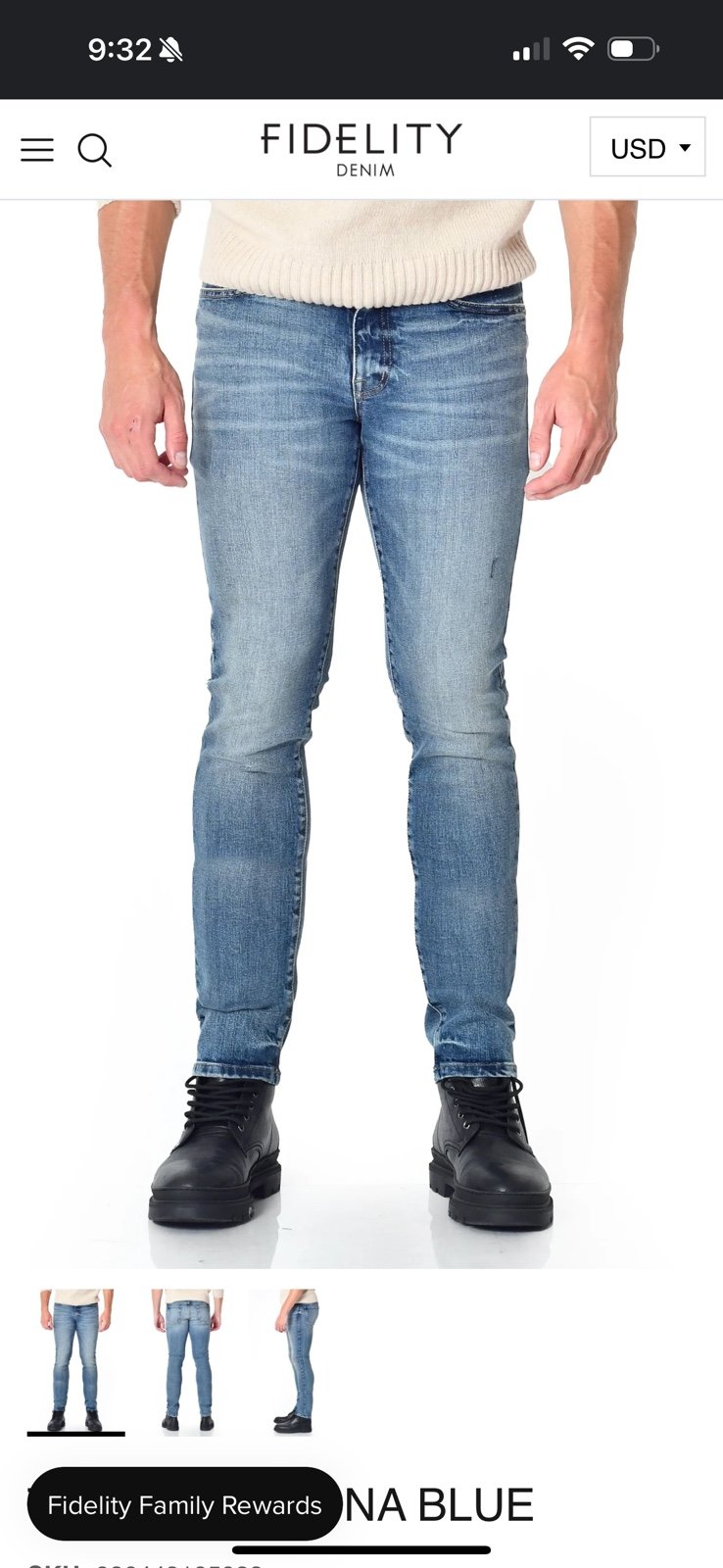 Fidelity Torino Slim Men’s Jeans - size 31