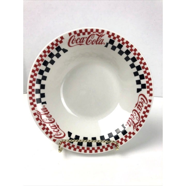 Coca-Cola Coke Lot of 4 Checkered Pattern 8 Serving Bowls Gibson Designs 1996