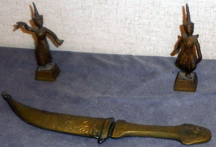 Pair of East Indian Figurines & Opener