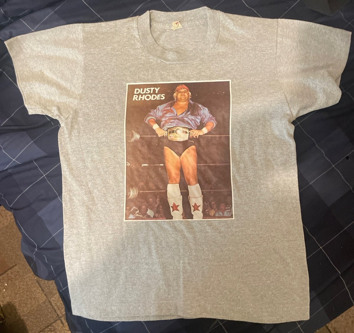Vintage 80s NWA Dusty Rhodes as Champion Wrestling Shirt WWE WWF WCW Ric Flair