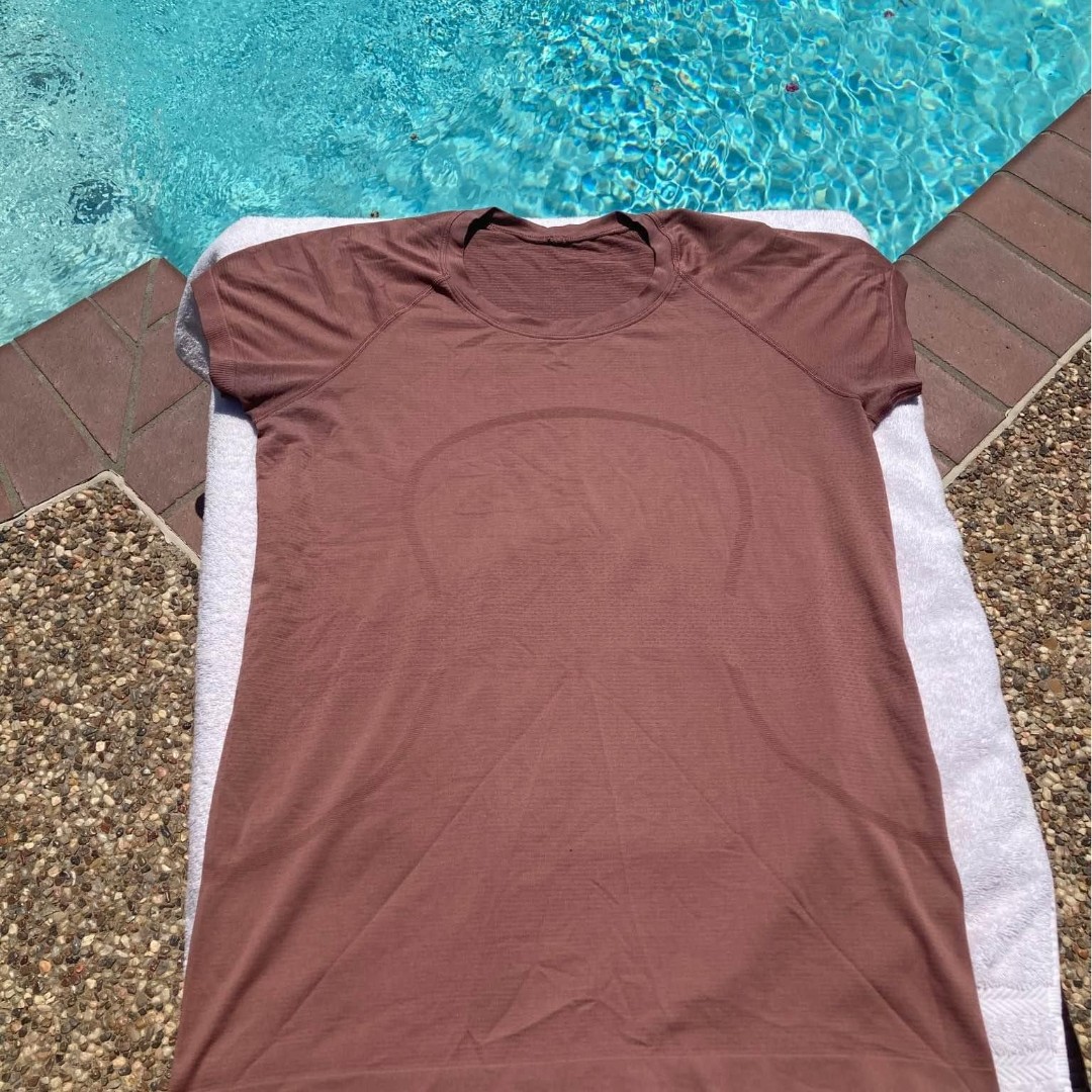 lululemon swiftly tech t shirt size 12 pinkish brown