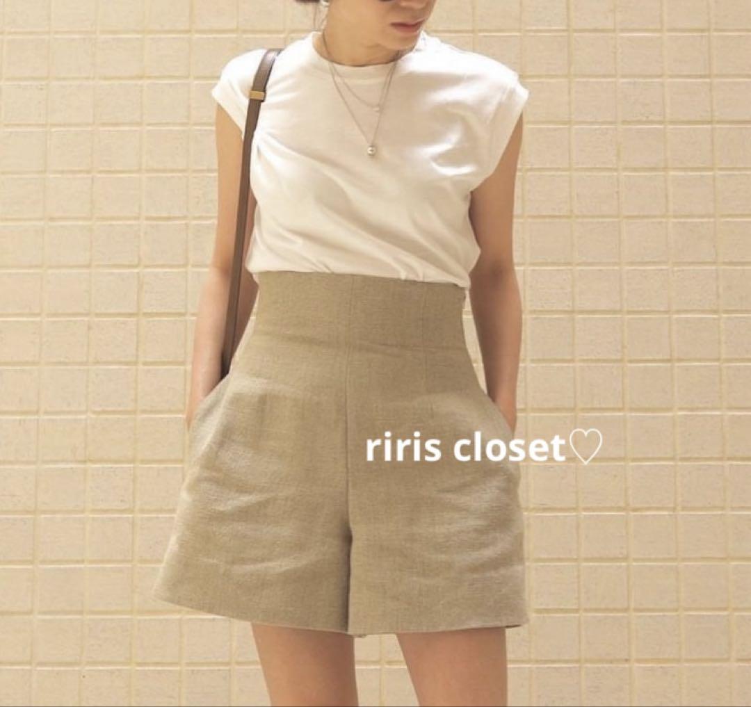 MADISONBLUE Linen High Waist Shorts 02