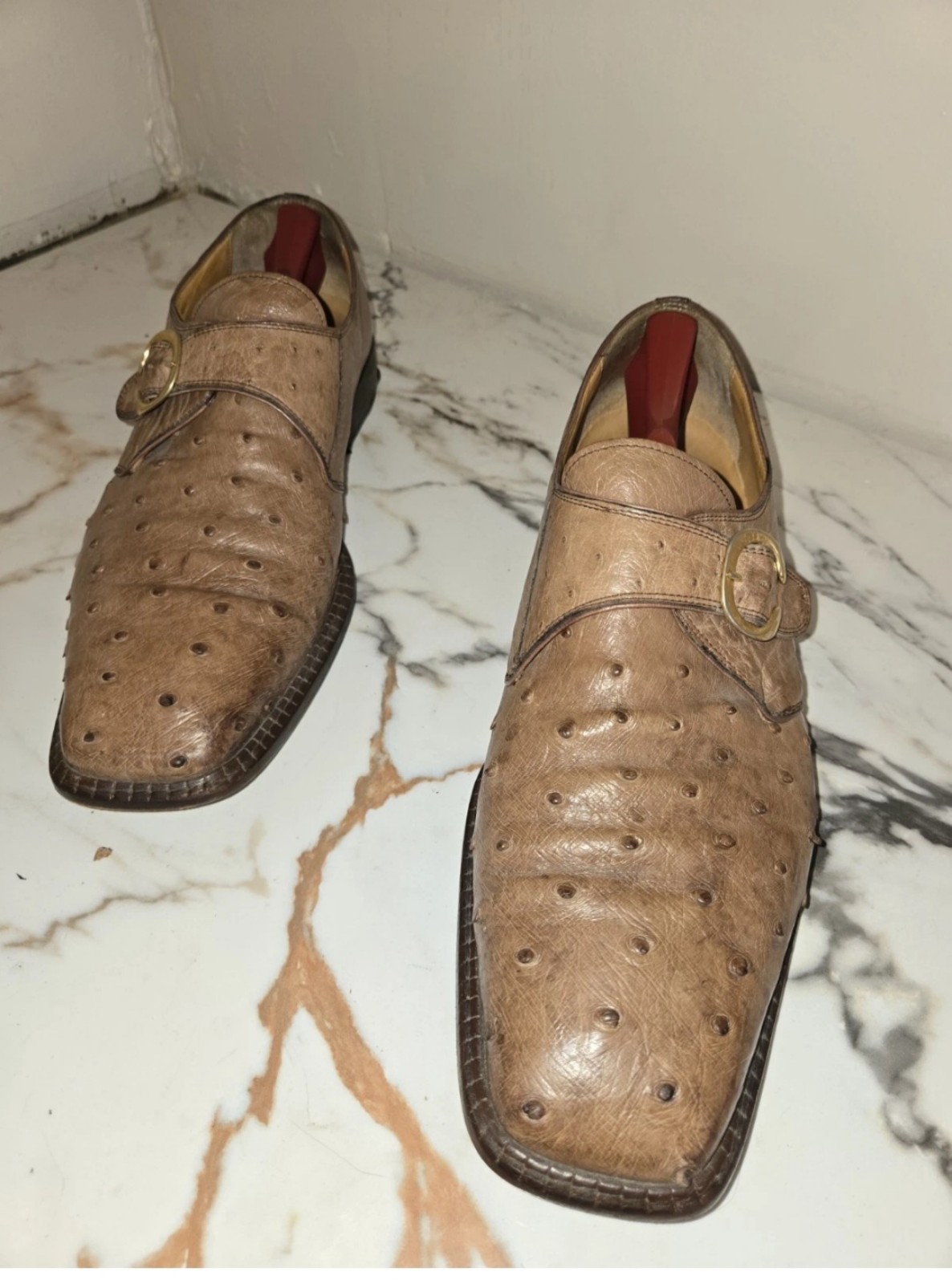 David Eden Ostrich Mens Shoes Size 12, Rtls For 650.00 Asking 145.00