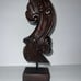 Vintage Vintage Handcarved Wood Scroll Tall Statue on Wood Stand 14.5” Tall