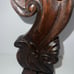Vintage Vintage Handcarved Wood Scroll Tall Statue on Wood Stand 14.5” Tall