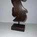 Vintage Vintage Handcarved Wood Scroll Tall Statue on Wood Stand 14.5” Tall