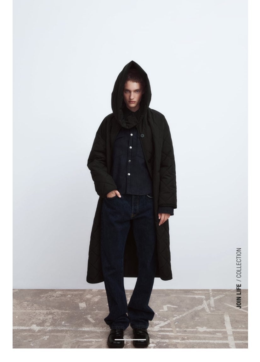 Zara WATER REPELLENT LONG PADDED COAT