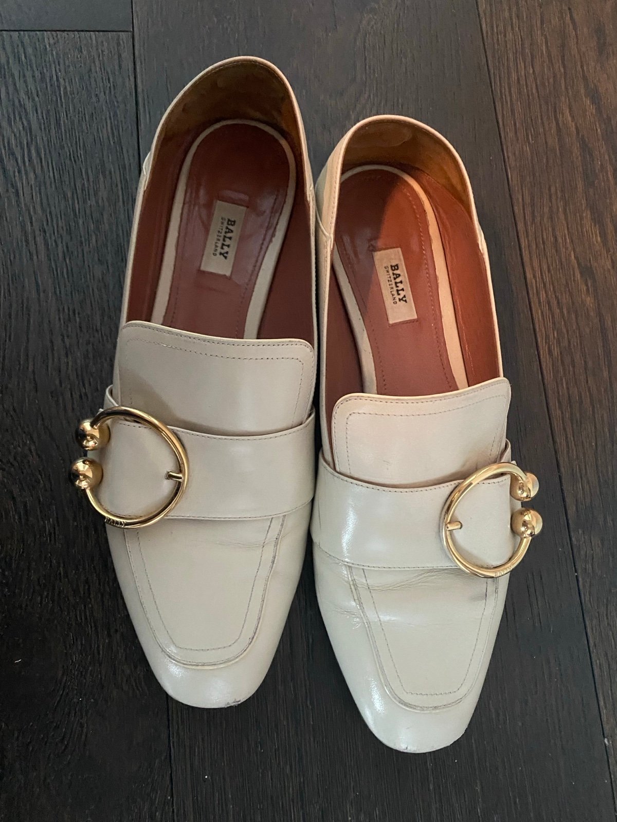 Bally Buckle Loafers White Size 38