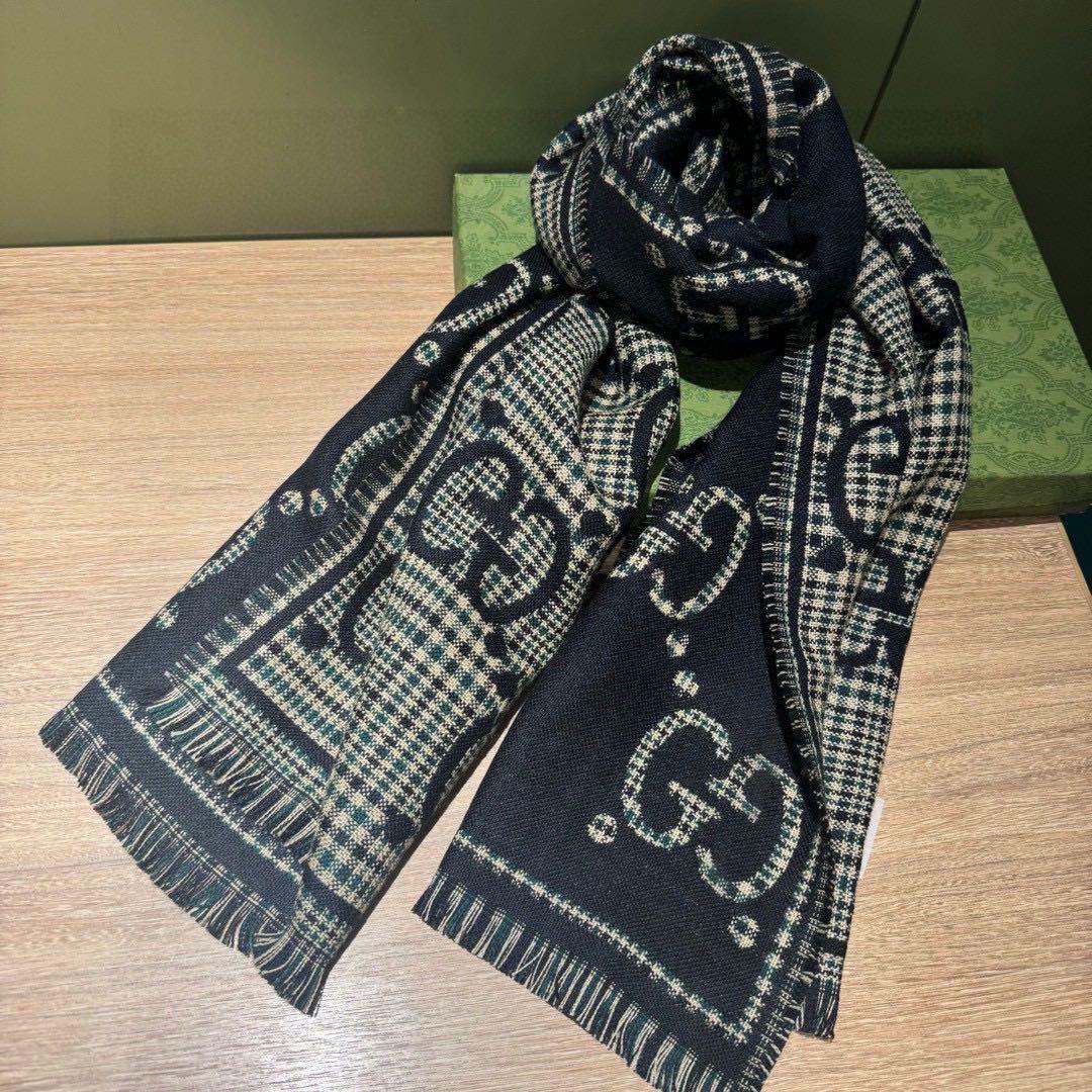 Luxury Pattern Design Wool & Silk Scarf 47×180cm