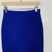 New Diane Von Furstenberg Size P Klein Blue Knit Pencil Skirt Elasticized Waist