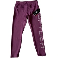 NWT SPYDER SPELL OUT HIGH WAISTED LEGGINGS PURPLE LARGE