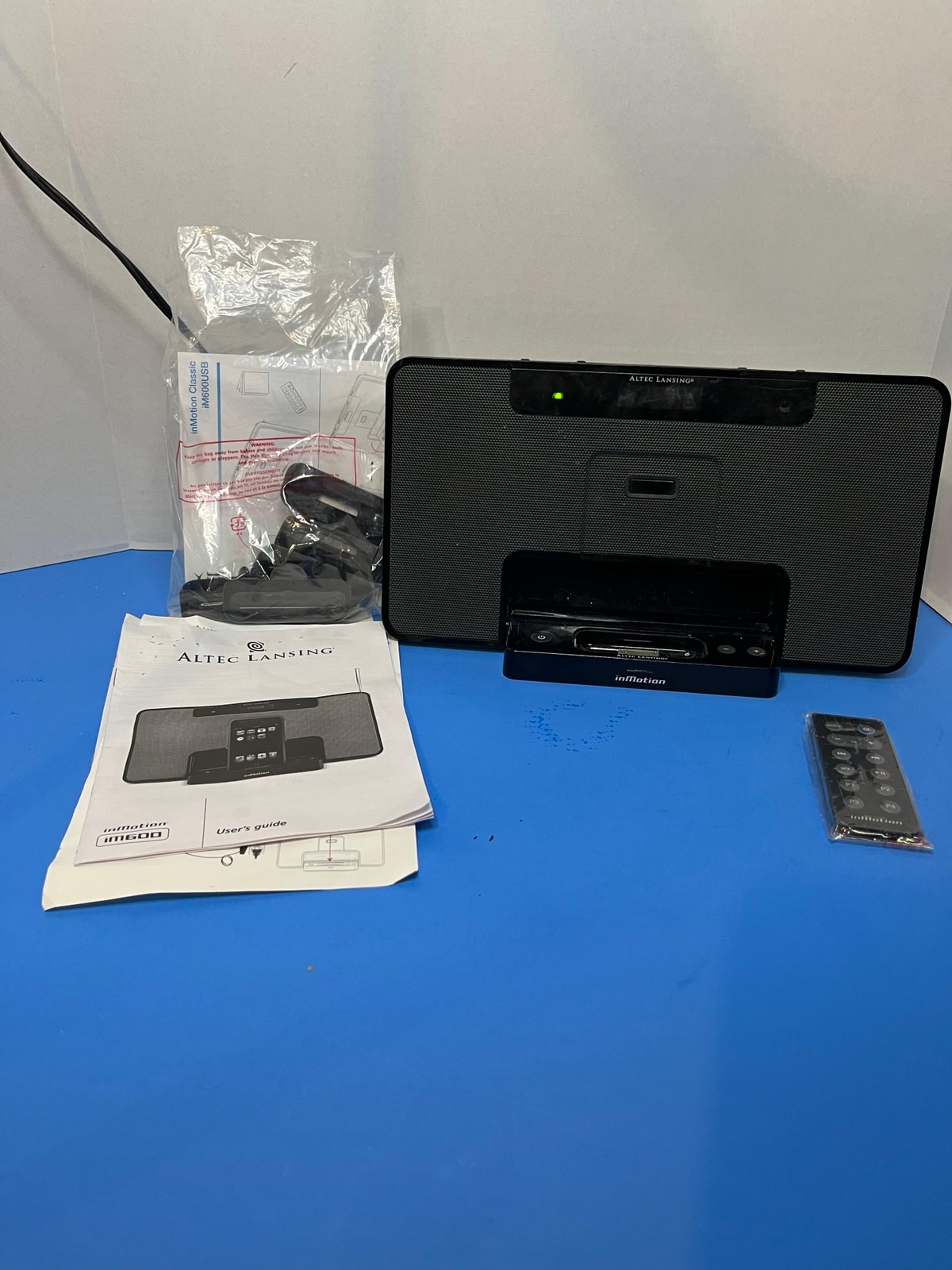 AltecLansing inMotion im600 SpeakerSystem, Aux/FM Radio,Ipod DockW/remote Tested