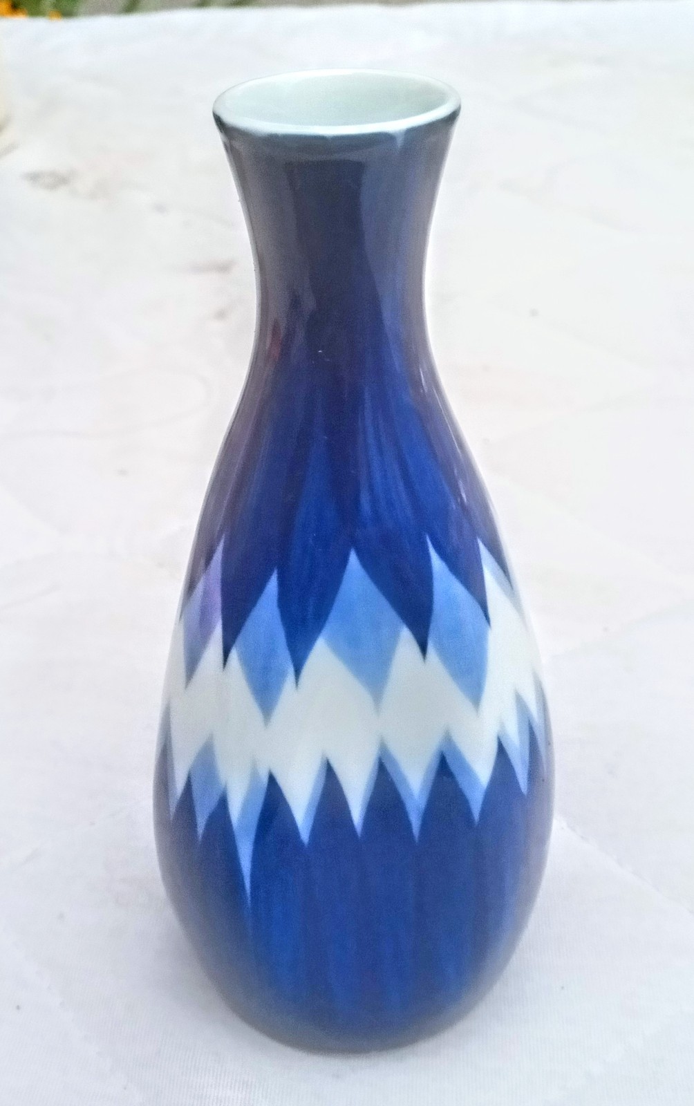 MCM 1960's blue harlequin Japanese signed SAKI BOTTLE !
