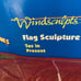 1997 Windsculpts Looney Tunes Tasmanian Devil Taz in Present' Flag Sculpture New