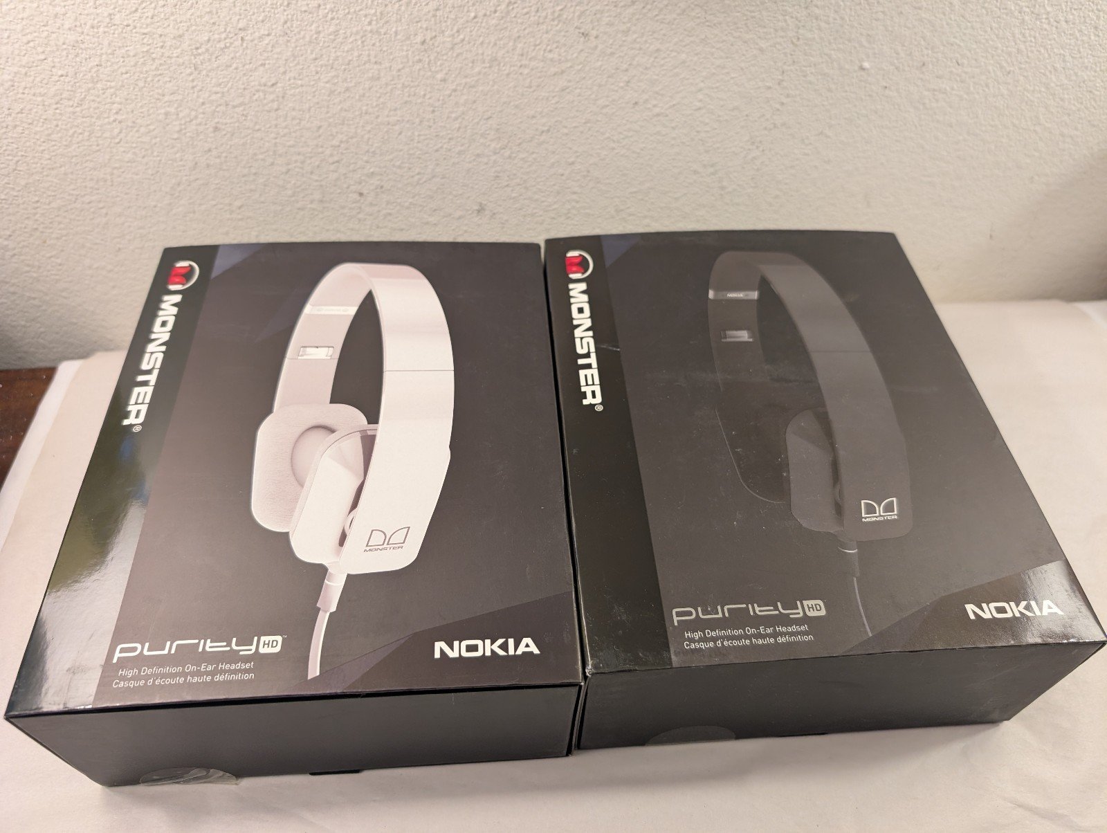 Two Brand New in Box Nokia Purity On-Ear Headphones (White + Black)