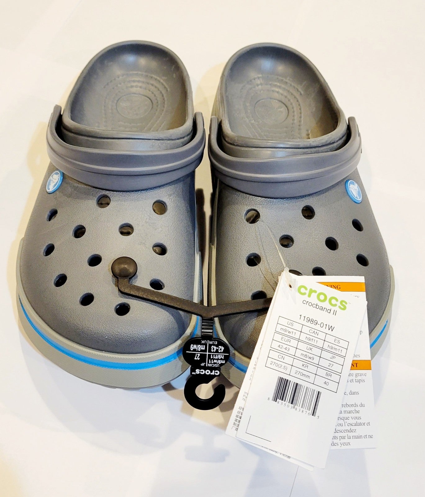 Crocs Charcoal/Light Grey MEN US Size m9 w11