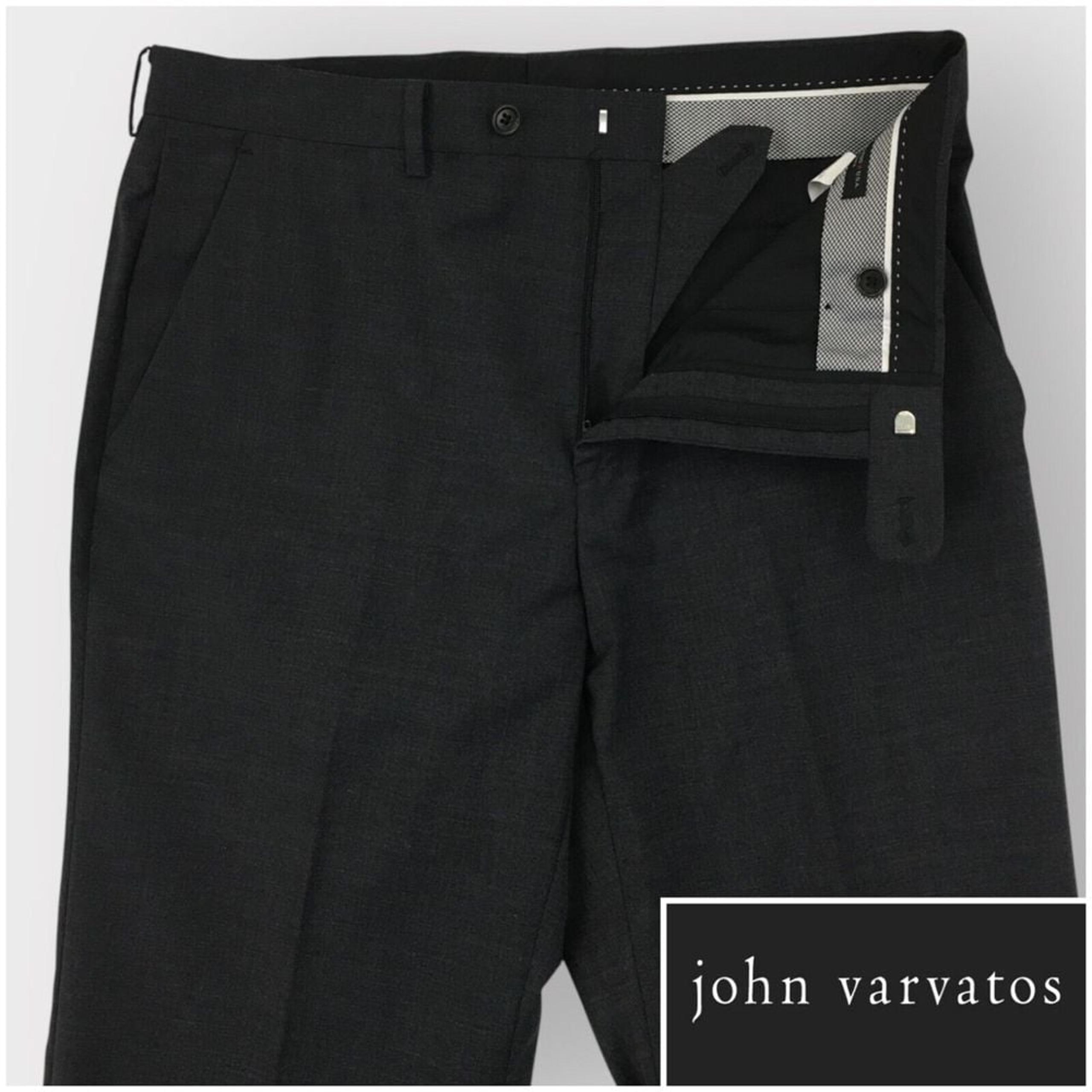 JOHN VARVATOS Dress Casual Pants Slacks Mens Size 34x28 Flat Front Wool Gray