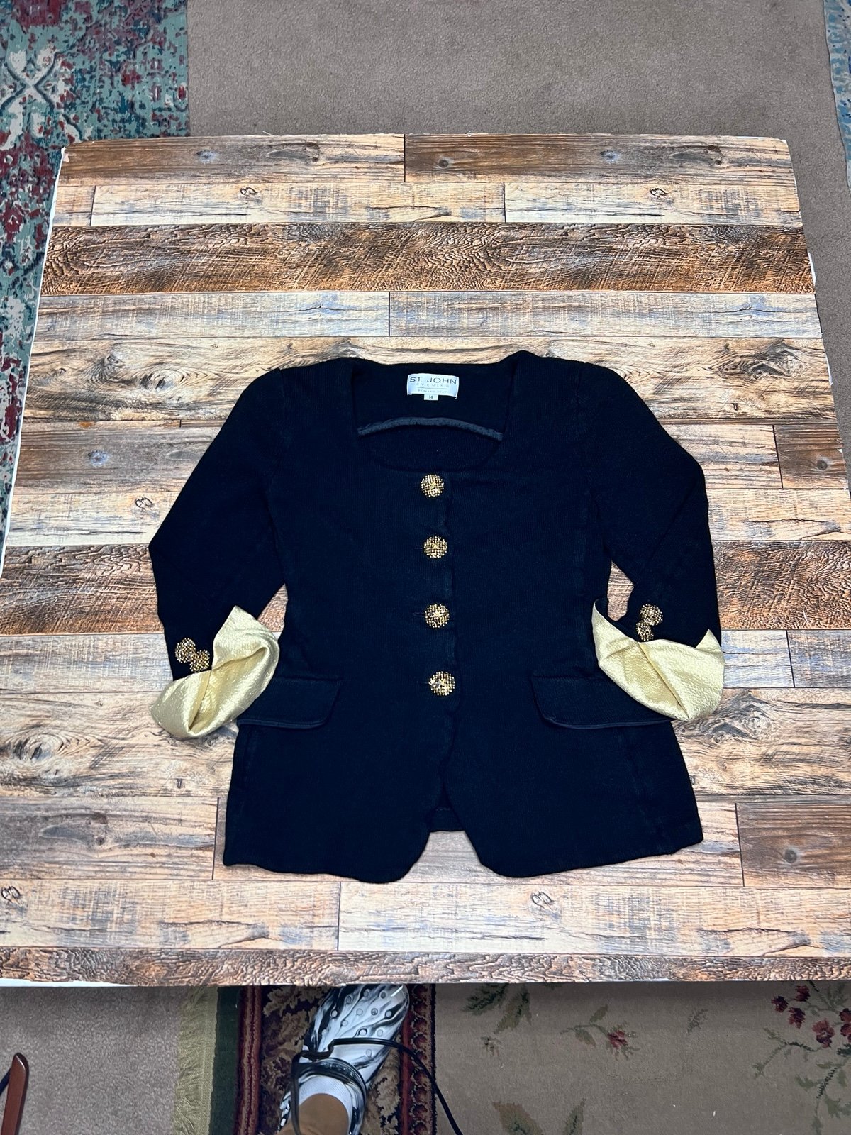 St. John Evening by Marie Gray Knit Black Blazer Jacket