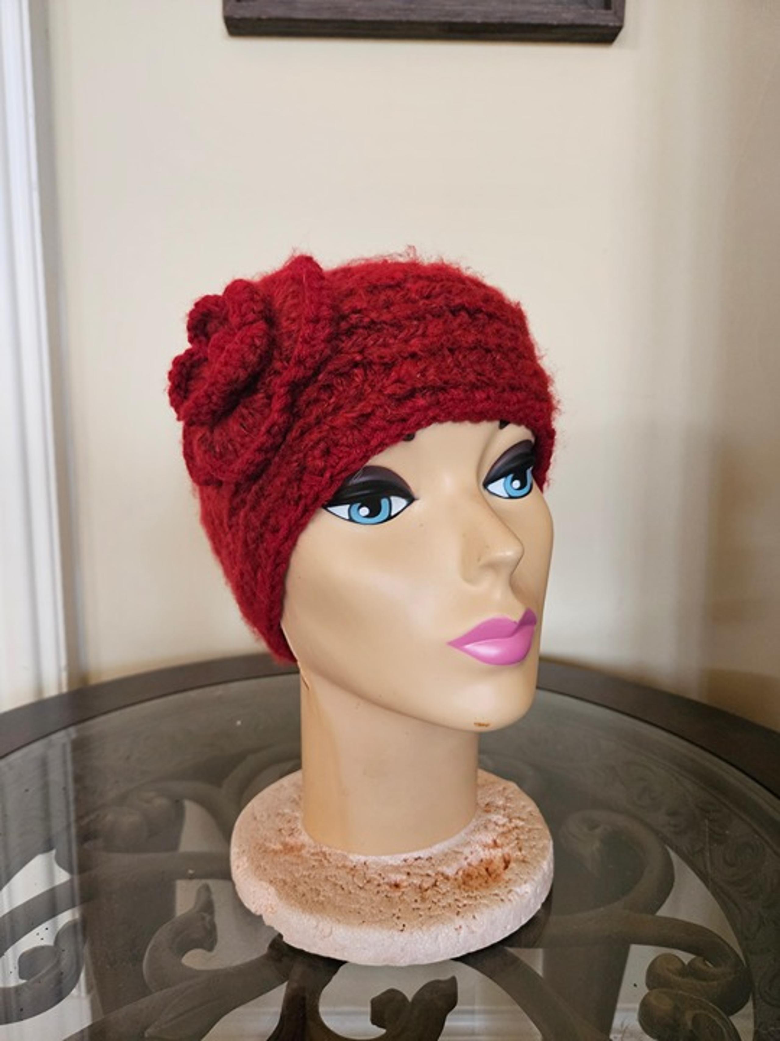 Target Red Apple Flower Beanie Winter Hat Headband Wrap Women's Cable Knit