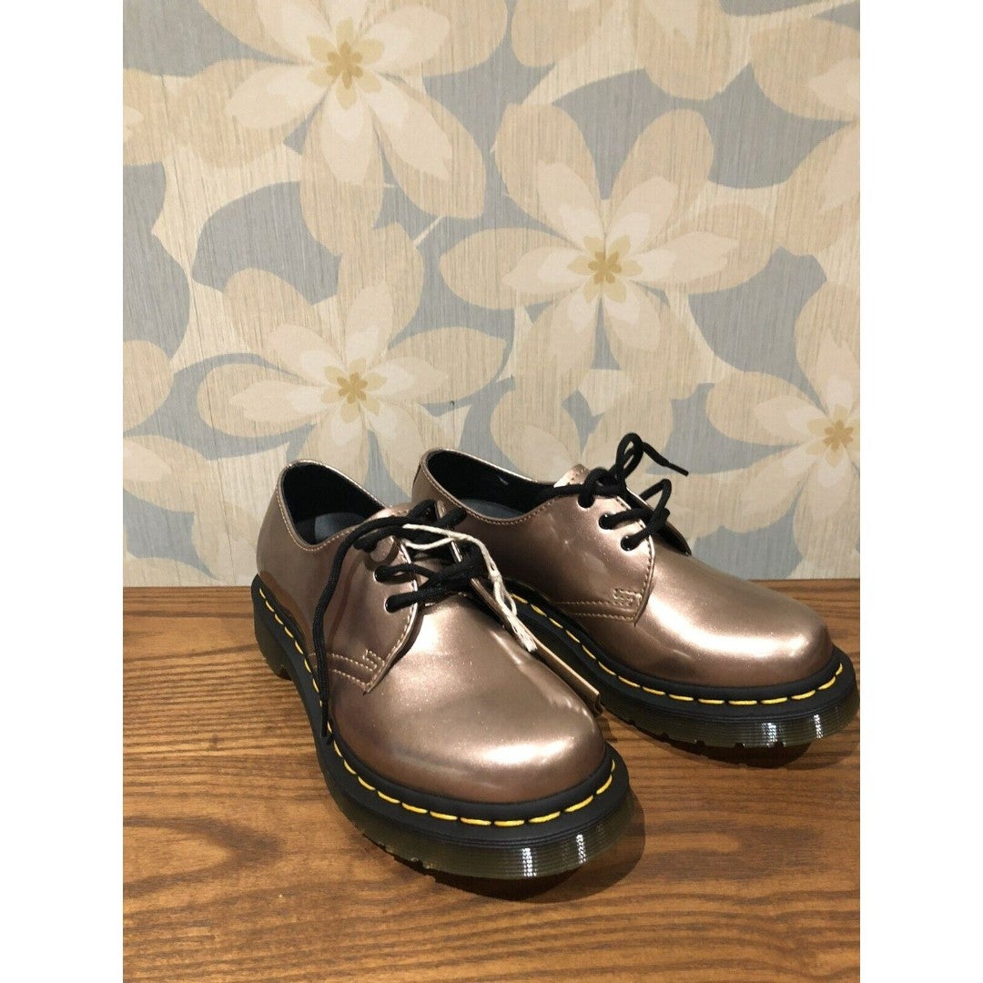Womens Dr Martens 1461 Vegan Derby Rose Gold Shoes Size 6 New W/O Box